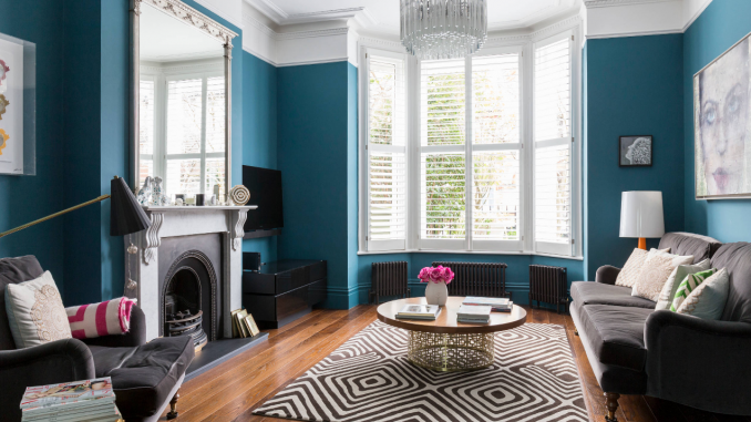 glamorous living room blue walls painting decor ideas
