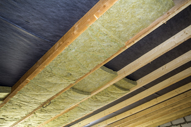 Insulation in ceiling of home.
