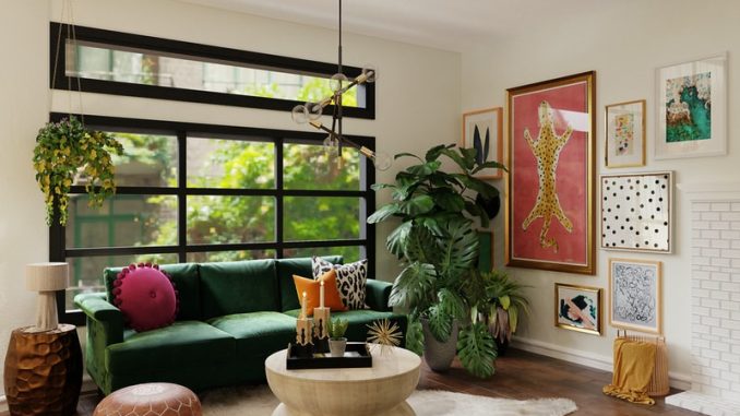 beautiful colorful living room design decorating ideas tiger painting