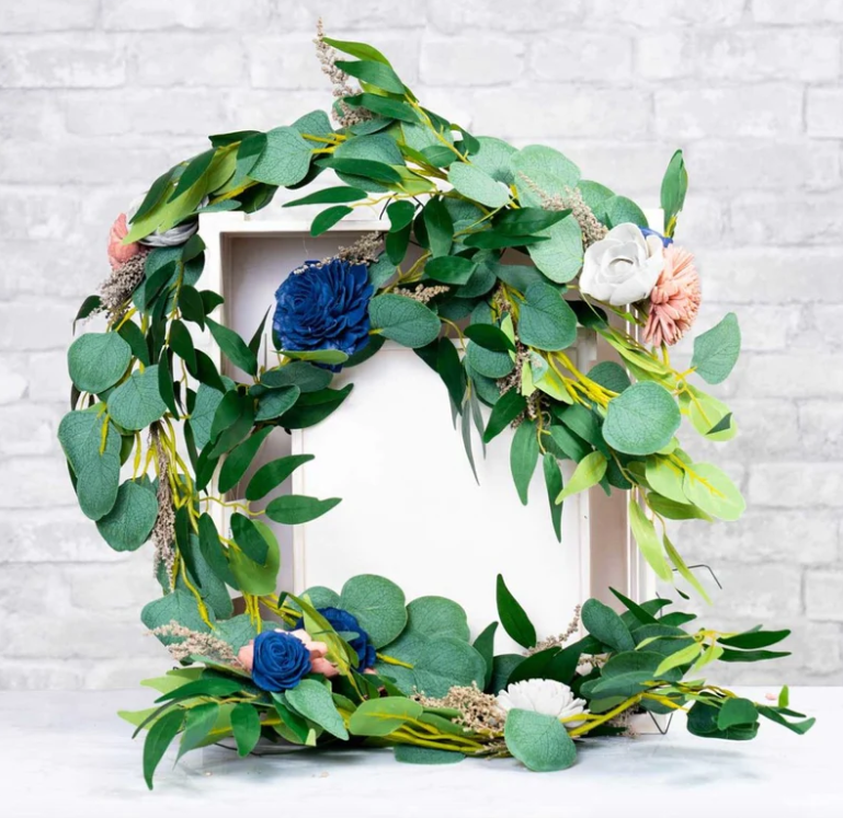 Blush Sola Wood Flower Indoor Wreath